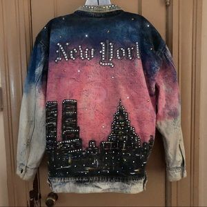 Vintage New York City Twin Towers Denim Jacket L